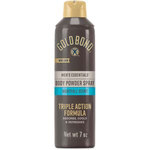 Gold Bond Men 's Essentials Talc-Free Body Powder Spray 7 oz. Recharge Scent Wet Gold Bond Men 's Essentials Talc-Free Body Powder Spray 7 oz. Recharge Scent Wet