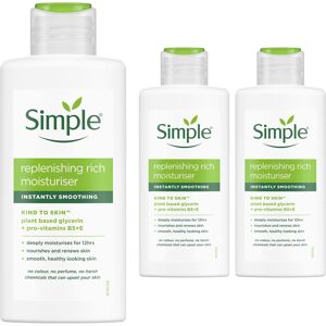 (3x Rich Moisturiser, 125ml) 3x 125ml Simple Kind to Skin 12H Hydrating Light Mo (3x Rich Moisturiser, 125ml) 3x 125ml Simple Kind to Skin 12H Hydrating Light Mo