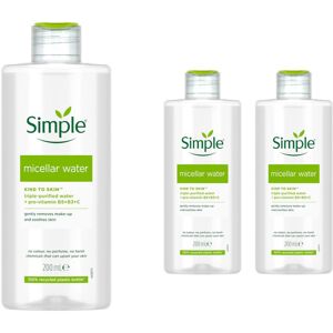 (3x Micellar Cleansing Water, 200ml) 2x 200ml or 400ml Simple Water Boost Hydrat (3x Micellar Cleansing Water, 200ml) 2x 200ml or 400ml Simple Water Boost Hydrat