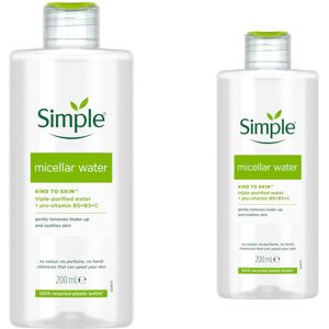 (2x Micellar Cleansing Water, 200ml) 2x 200ml or 400ml Simple Water Boost Hydrat (2x Micellar Cleansing Water, 200ml) 2x 200ml or 400ml Simple Water Boost Hydrat
