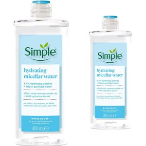 (2x 400ml) Simple Water Boost Micellar Cleansing Water For Dehydrated Dry Skin (2x 400ml) Simple Water Boost Micellar Cleansing Water For Dehydrated Dry Skin