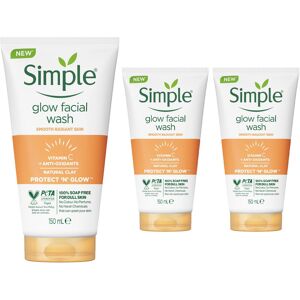 (3x Glow) 6 Pack of 150ml, Simple Protect & Glow Express Glow Clay Polish Face W (3x Glow) 6 Pack of 150ml, Simple Protect & Glow Express Glow Clay Polish Face W