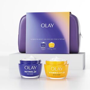 Olay Skincare Gift Set: Vitamin C Moisturiser + Retinol 24 Night Cream, 50ml + 5 Olay Skincare Gift Set: Vitamin C Moisturiser + Retinol 24 Night Cream, 50ml + 5