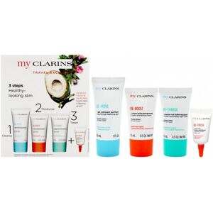 Clarins Skin Care Set - Rejuvenating Cleansing Gel, Reboost Cream, Mask, Eye Treatment Clarins Skin Care Set - Rejuvenating Cleansing Gel, Reboost Cream, Mask, Eye Treatment