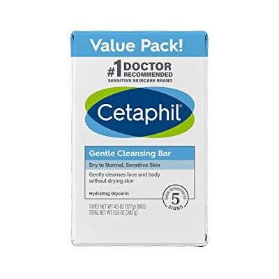 Cetaphil Gentle Cleansing Bar 4.5 oz Bar (Pack of 3) Nourishing Cleansing Ba Cetaphil Gentle Cleansing Bar 4.5 oz Bar (Pack of 3) Nourishing Cleansing Ba
