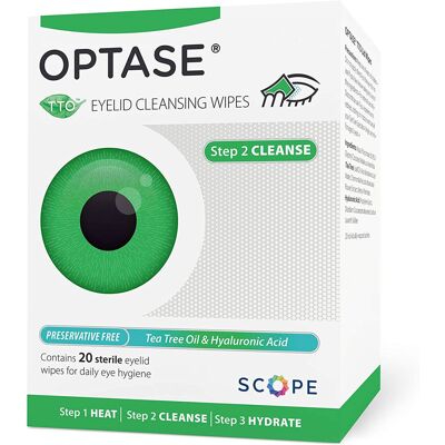 Optase - TTO Eye Lid Wipes - Tea Tree Oil - Eye lid wipes Optase - TTO Eye Lid Wipes - Tea Tree Oil - Eye lid wipes