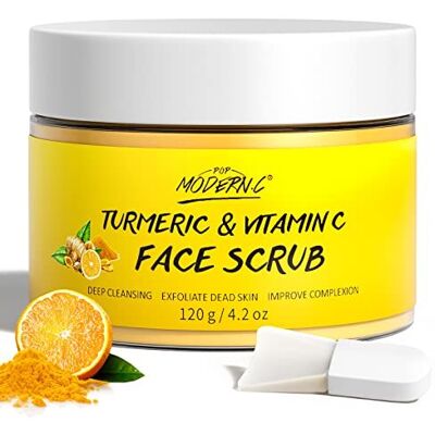 Pop Modern.C Face Scrub Turmeric and Vitamin C, Facial Peeling Cream Organics Microdermabrasi Pop Modern.C Face Scrub Turmeric and Vitamin C, Facial Peeling Cream Organics Microdermabrasi