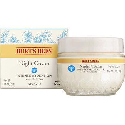 Burts Bees Intense Hydration Night Cream, Moisturizing Night Lotion, 1.8 Oz (Pa Burts Bees Intense Hydration Night Cream, Moisturizing Night Lotion, 1.8 Oz (Pa