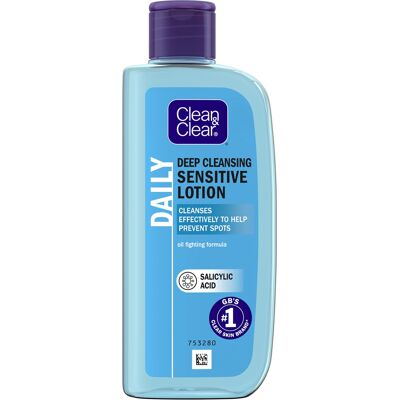 Clean & Clear Deep Cleansing Lotion for Sensitive Skin (1x 200ml), Daily Clean a Clean & Clear Deep Cleansing Lotion for Sensitive Skin (1x 200ml), Daily Clean a