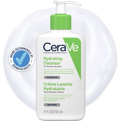 CeraVe Hydrating Cleanser with 3 Essential Ceramides and Hyaluronic Acid for Nor CeraVe Hydrating Cleanser with 3 Essential Ceramides and Hyaluronic Acid for Nor