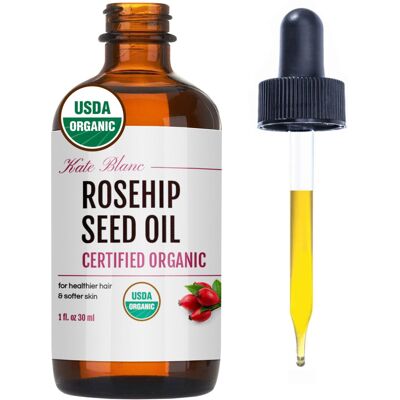 Kate Blanc Cosmetics Rosehip Oil for Face Skin 1oz Organic Pure Cold Pressed Ro Kate Blanc Cosmetics Rosehip Oil for Face Skin 1oz Organic Pure Cold Pressed Ro