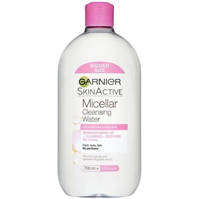 3 x Garnier Skin Active Micellar Cleansing Water Sensitive 700ml 3 x Garnier Skin Active Micellar Cleansing Water Sensitive 700ml