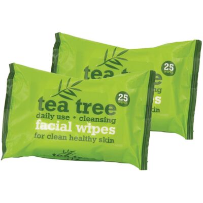 Xpel 40160 Tea Tree Daily Use Cleansing Facial Face Make Up Wipes, Pack of 50 Xpel 40160 Tea Tree Daily Use Cleansing Facial Face Make Up Wipes, Pack of 50