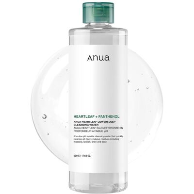 ANUA Heartleaf Low pH Deep Cleansing Water Micella Water Panthenol Squalane ANUA Heartleaf Low pH Deep Cleansing Water Micella Water Panthenol Squalane