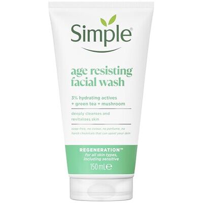 Simple Regeneration Age Resisting Facial Wash with green tea and prebiotic clean Simple Regeneration Age Resisting Facial Wash with green tea and prebiotic clean