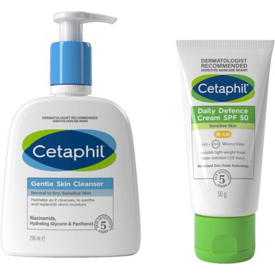 Cetaphil Sensitive Skin Daily Essentials Skincare Set, Gentle Skin Cleanser 236m Cetaphil Sensitive Skin Daily Essentials Skincare Set, Gentle Skin Cleanser 236m