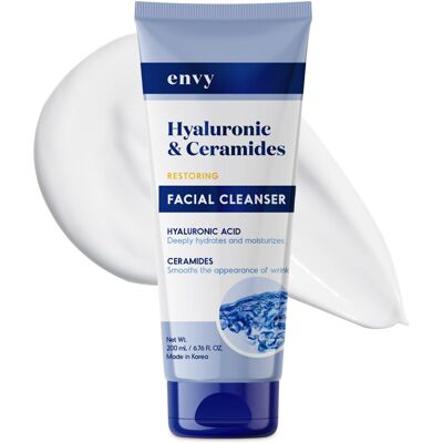 Envy Facial Cleanser with Hyaluronic Acid & Ceramides - Hydrating Moisturizing Envy Facial Cleanser with Hyaluronic Acid & Ceramides - Hydrating Moisturizing