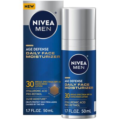 NIVEA MEN Age Defense Daily Face Moisturizer with Broad Spectrum SPF 30 Sunscree NIVEA MEN Age Defense Daily Face Moisturizer with Broad Spectrum SPF 30 Sunscree