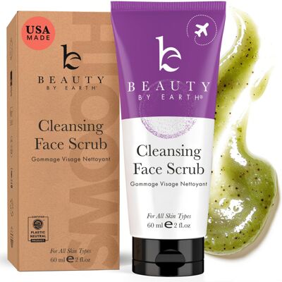 beauty by earth Facial Scrub Exfoliator - USA Made with Natural & Organic Ingredients Gentle Ex beauty by earth Facial Scrub Exfoliator - USA Made with Natural & Organic Ingredients Gentle Ex