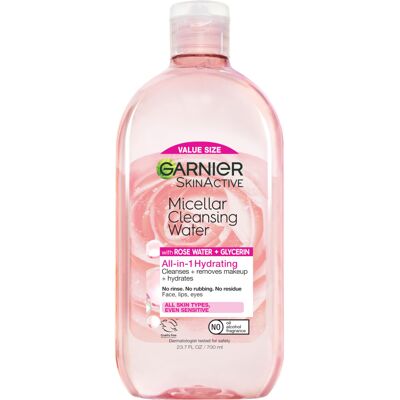 Garnier Micellar Water with Rose Water and Glycerin Hydrating Facial Cleanser & Garnier Micellar Water with Rose Water and Glycerin Hydrating Facial Cleanser &