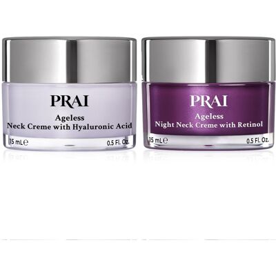 PRAI Beauty Ageless Day & Night Neck Kit 1 Throat & Decolletage Day Creme and PRAI Beauty Ageless Day & Night Neck Kit 1 Throat & Decolletage Day Creme and