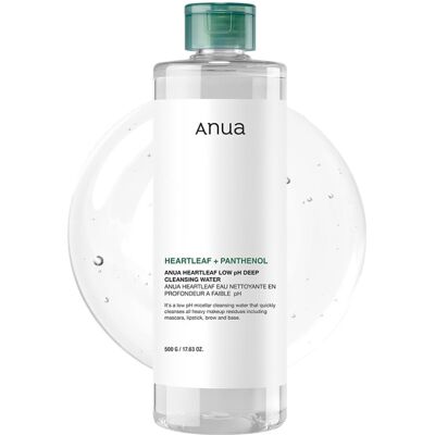 ANUA Heartleaf Low pH Deep Cleansing Water, Micella Water, Panthenol, Squalane, ANUA Heartleaf Low pH Deep Cleansing Water, Micella Water, Panthenol, Squalane,
