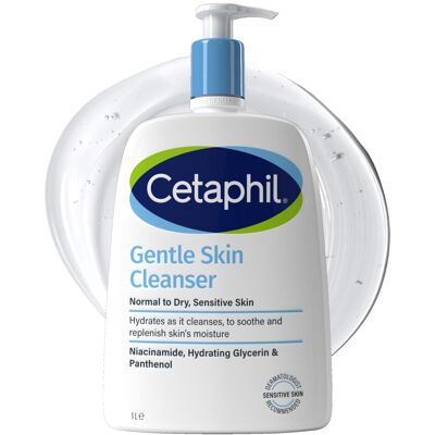 Cetaphil Gentle Skin Cleanser, 1L, Face & Body Wash, For Normal To Dry Sensitive Cetaphil Gentle Skin Cleanser, 1L, Face & Body Wash, For Normal To Dry Sensitive