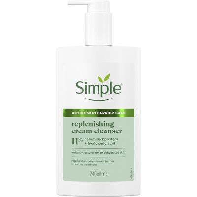Simple Replenishing Cream Cleanser ? Gentle Face Wash with Pro-Ceramides & Hyalu Simple Replenishing Cream Cleanser ? Gentle Face Wash with Pro-Ceramides & Hyalu