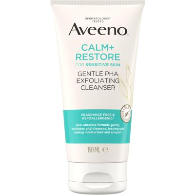 Aveeno Face Calm+Restore Gentle PHA Exfoliating Cleanser (1x 150ml), With Nouris Aveeno Face Calm+Restore Gentle PHA Exfoliating Cleanser (1x 150ml), With Nouris