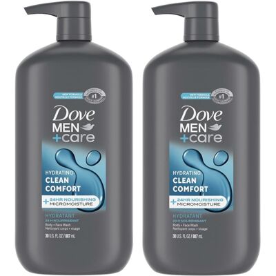 Dove Men+Care Body and Face Wash Hydrating Clean Comfort Body Wash for Men with Dove Men+Care Body and Face Wash Hydrating Clean Comfort Body Wash for Men with