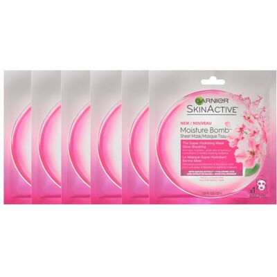 Garnier SkinActive Super Hydrating Sheet Mask, Glow-Boosting, 6 Count Garnier SkinActive Super Hydrating Sheet Mask, Glow-Boosting, 6 Count