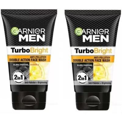 Garnier Men Anti Pollution Turbo Bright Double Action Vitamin-C Face Wash 100Gm Garnier Men Anti Pollution Turbo Bright Double Action Vitamin-C Face Wash 100Gm