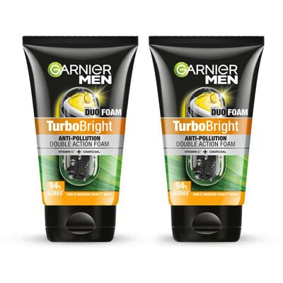 Garnier Men, Face Wash, Brightening & Anti-Pollution, Turbobright Double Action, Garnier Men, Face Wash, Brightening & Anti-Pollution, Turbobright Double Action,