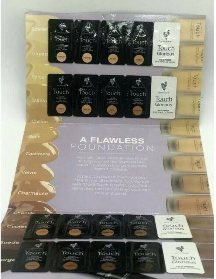 Younique Touch Mineral Liquid Foundation, 16 Samples  & 4 Primers New