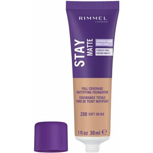 Rimmel London Stay Matte Foundation, 200 Soft Beige, 30 ml Rimmel London Stay Matte Foundation, 200 Soft Beige, 30 ml
