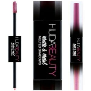 HUDA BEAUTY Matte & Metal Melted Shadows: Silk Bomber & Bubblegum Dual-Ended Liq HUDA BEAUTY Matte & Metal Melted Shadows: Silk Bomber & Bubblegum Dual-Ended Liq