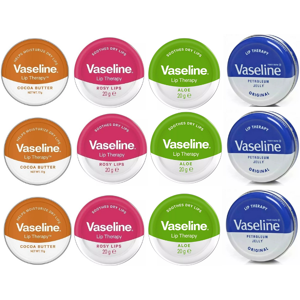12 x 20g MIX Vaseline Lip Therapy Balm Petroleum Jelly Pocket Size Pots 12 x 20g MIX Vaseline Lip Therapy Balm Petroleum Jelly Pocket Size Pots