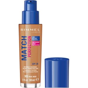 Rimmel Match Perfection Foundation, SPF 20, 303 True Nude 30ml Rimmel Match Perfection Foundation, SPF 20, 303 True Nude 30ml