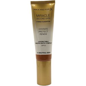 Max Factor Miracle Second Skin Hydrating Foundation, Neutral Deep - 30 ml Max Factor Miracle Second Skin Hydrating Foundation, Neutral Deep - 30 ml