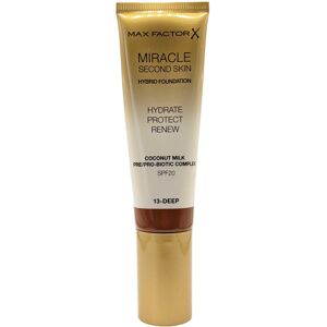 Max Factor Miracle Second Skin Hydrating Foundation, Deep - 30 ml Max Factor Miracle Second Skin Hydrating Foundation, Deep - 30 ml