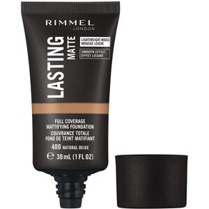 Rimmel Lasting Matte Full Coverage Light-weight Foundation 30ml, 400 Natural Beige Rimmel Lasting Matte Full Coverage Light-weight Foundation 30ml, 400 Natural Beige