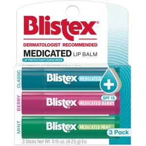 Blistex Medicated Balm Lip Protectant Lip Moisturizer SPF 15 Classic Mint Berr Blistex Medicated Balm Lip Protectant Lip Moisturizer SPF 15 Classic Mint Berr