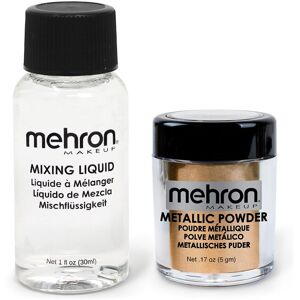 Mehron Makeup Metallic Powder (.17 Ounce) with Mixing Liquid (1 oz) (G Mehron Makeup Metallic Powder (.17 Ounce) with Mixing Liquid (1 oz) (G