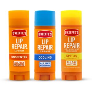 O'Keeffe's Lip Repair Lip Balm for Dry Cracked Lips Stick (Pack of 3: 1 Cooli O'Keeffe's Lip Repair Lip Balm for Dry Cracked Lips Stick (Pack of 3: 1 Cooli