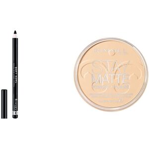 Rimmel London Soft Kohl Smudge-proof Eyeliner Pencil, Jet black, 1.2 g & Stay Ma Rimmel London Soft Kohl Smudge-proof Eyeliner Pencil, Jet black, 1.2 g & Stay Ma
