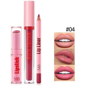Unbranded (K4) Lipstick Set, Waterproof Matte Lipstick Lip Gloss & Lip Liner Set, 3-in-1 L Unbranded (K4) Lipstick Set, Waterproof Matte Lipstick Lip Gloss & Lip Liner Set, 3-in-1 L