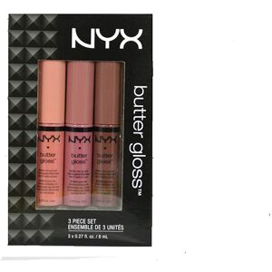 NYX Professional Makeup NYX Butter Lip Gloss Set 3 Creme Brulee Angel Food Cake and Ginger Snap NYX Professional Makeup NYX Butter Lip Gloss Set 3 Creme Brulee Angel Food Cake and Ginger Snap