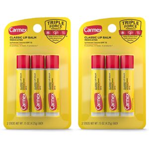 Carmex Medicated Lip Balm Sticks Lip Moisturizer for Dry Chapped Lips 0.15 OZ Carmex Medicated Lip Balm Sticks Lip Moisturizer for Dry Chapped Lips 0.15 OZ
