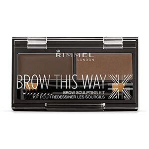 Rimmel London Brow This Way Eyebrow Powder Sculpting Kit, Groomed Finish and Ult Rimmel London Brow This Way Eyebrow Powder Sculpting Kit, Groomed Finish and Ult