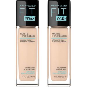 Maybelline Fit Me Matte + Poreless Liquid Foundation Makeup Ivory 2 COUNT Oil- Maybelline Fit Me Matte + Poreless Liquid Foundation Makeup Ivory 2 COUNT Oil-